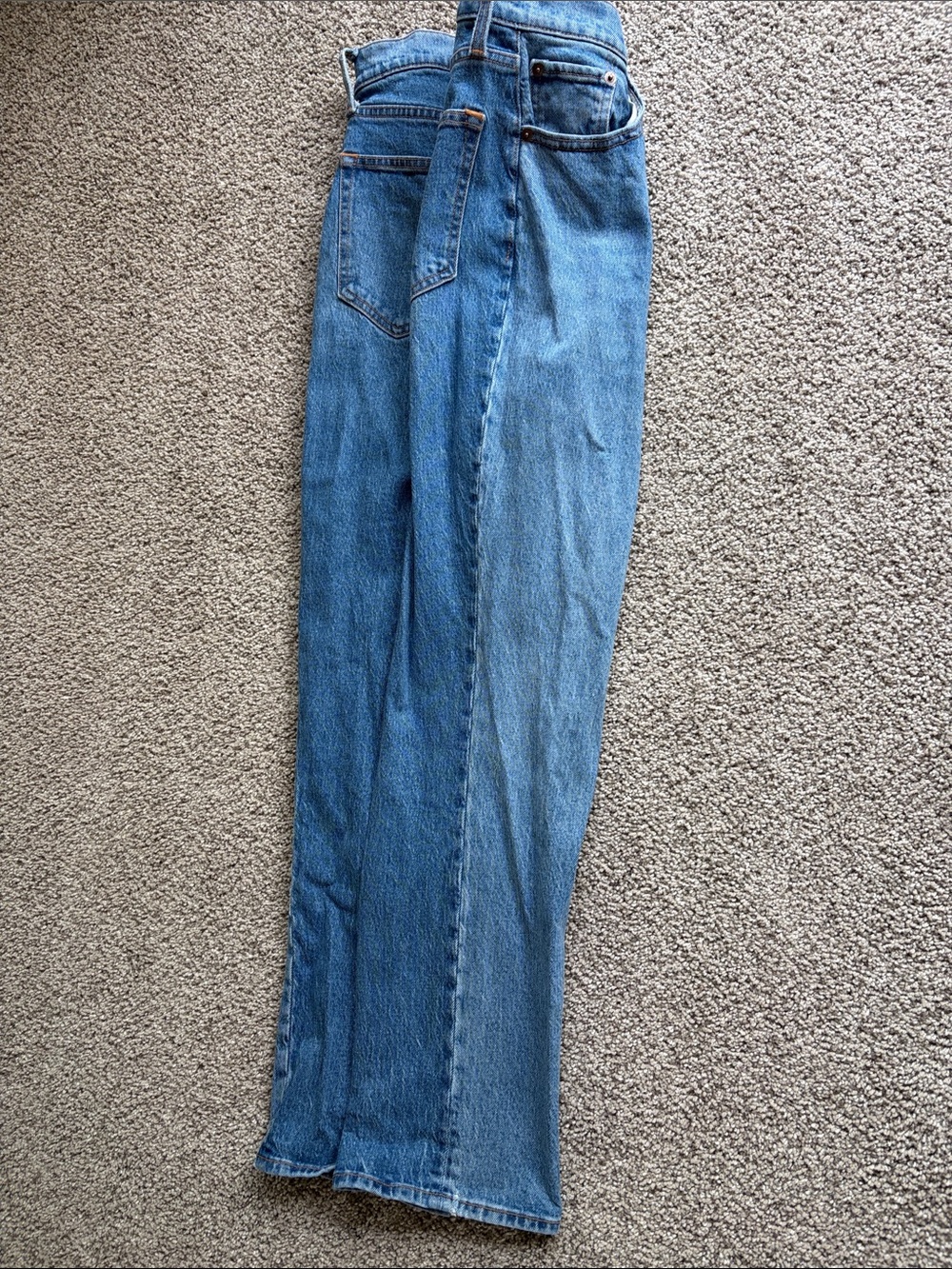 Abercrombie & Fitch Two Toned Women’s Straight-Leg Light Blue Jeans, Curve Love - Picture 6 of 6